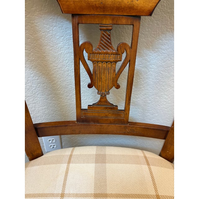 Vintage Milling Road by Baker Maple Armchair With Neutral Plaid Upholstered Seat For Sale In Denver - Image 6 of 12
