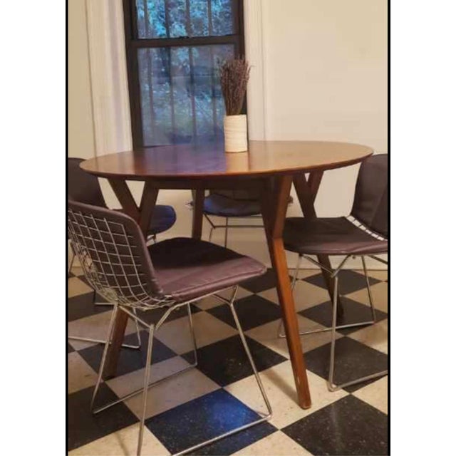 Mid-Century Modern Set Six Attributed to Harry Bertoia for Knoll Wire Side Chair Mid-Century Chrome With Covers For Sale - Image 3 of 10