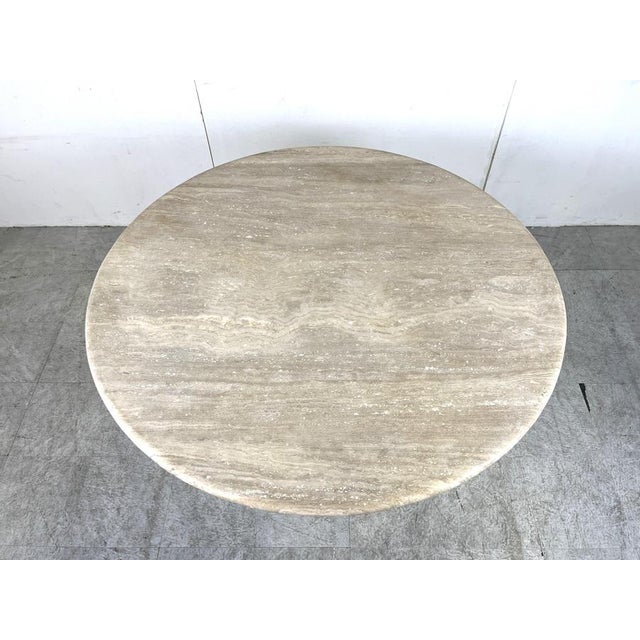 Stone Travertine Dining Table in the style of Angelo Mangiarotti, 1970s For Sale - Image 7 of 11