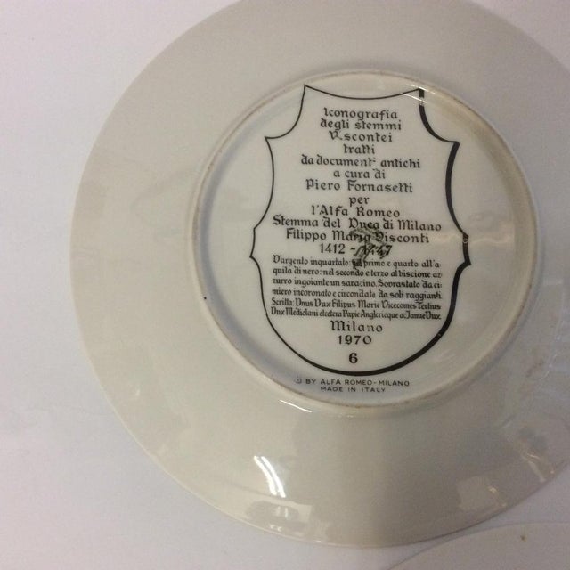 Ceramic Plates by Piero Fornasetti for Alfa Romeo, 1970, Set of 3 For Sale - Image 7 of 8