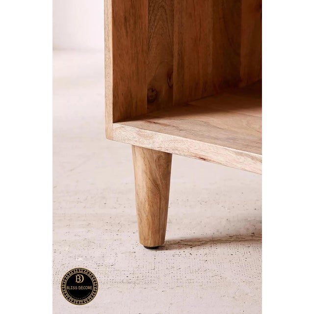 Not Yet Made - Made To Order Solid Mid Century Wooden Bedside Table For Sale - Image 5 of 7