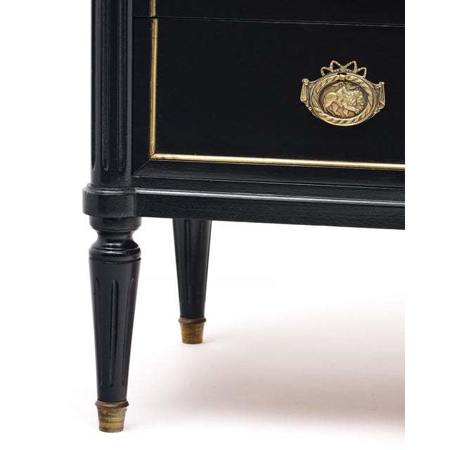 Black Ebonized Louis XVI Chest of Drawers For Sale - Image 8 of 9