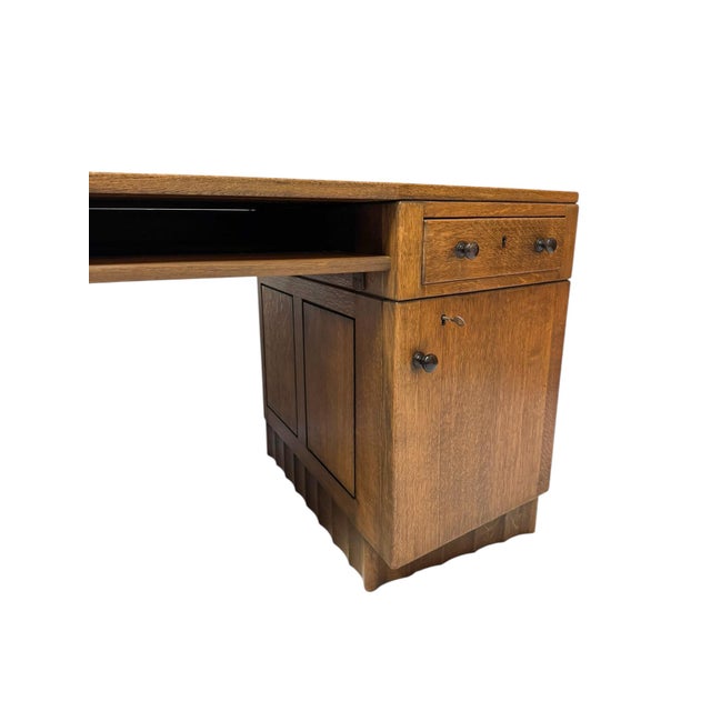 Art Deco Amsterdam School Desk by Hildo Krop for the Brothers Monsieur Steenwijk, 1920s For Sale - Image 10 of 17