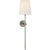Thomas O'Brien for Visual Comfort Signature Bryant Large Tail Sconce in Antique Nickel with Linen Shade For Sale
