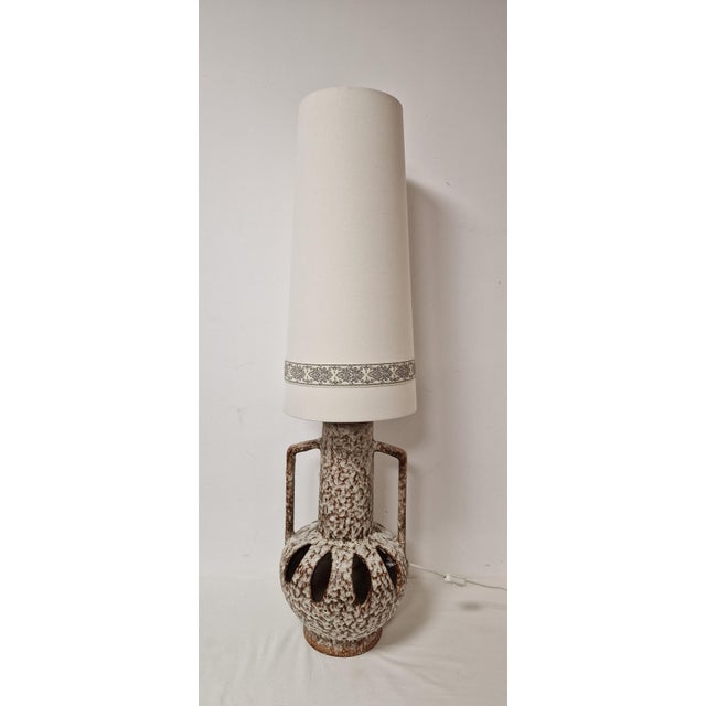 Textile Vintage West German Ceramic Table Lamp, 1970s For Sale - Image 7 of 15