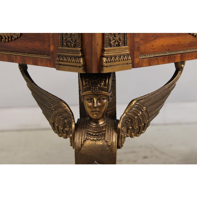 Brown Maitland Smith French Empire Leather Top Desk For Sale - Image 8 of 18