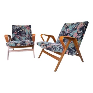 Mid-Century Art Deco Acquisition Armchairs attributed to František Jirák for Tatra, 1960s, Set of 2 For Sale