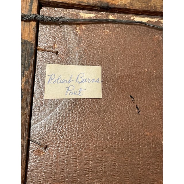 Antique White Antique Original 1800's Robert Burns Poet Pencil Drawing Mini Portrait Sketch For Sale - Image 8 of 10