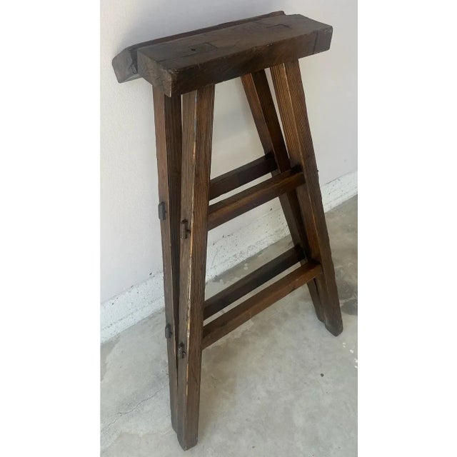 Rustic 19Thc Mortised Textile /Quilt or Rug Rack For Sale - Image 3 of 6