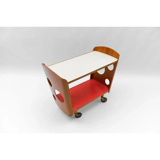 Wood Mid-Century Modern Serving Cart, 1950s For Sale - Image 7 of 12