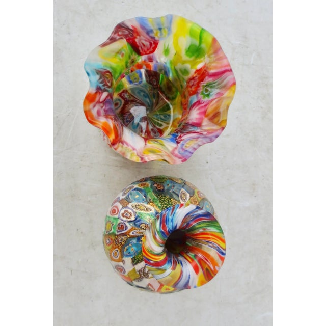 Mid 20th Century Venetian Glass Vases- a Pair of 2 For Sale - Image 5 of 7