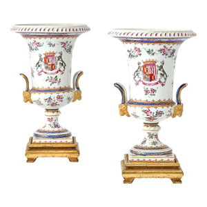 Pair of Samson Famille Rose Porcelain Vases
