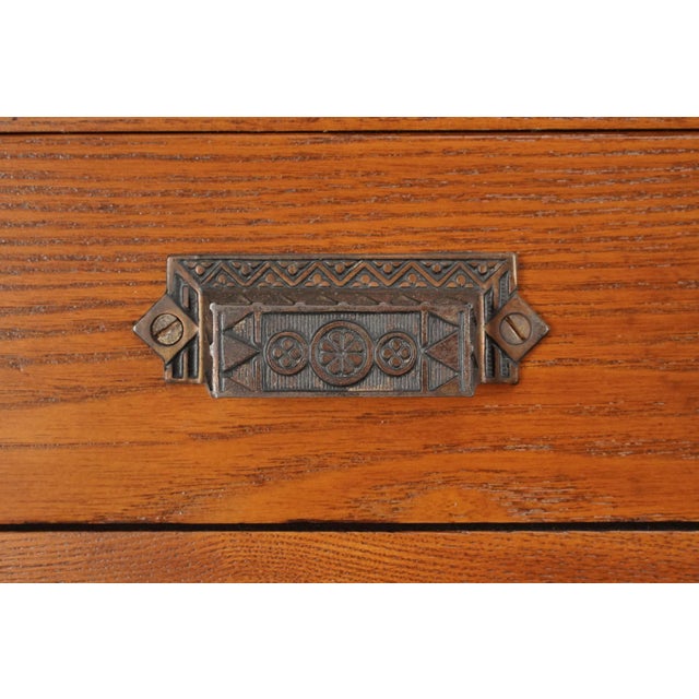 Traditional Mid 20th Century Eastlake Style Ten Drawer Oak Flat File Cabinet For Sale - Image 3 of 10