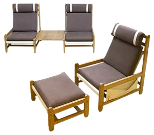 Vintage Danish Beech Lounge Set by Niels Eilersen, Set of 5