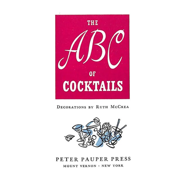 A 50+ page collection of 1950's style cocktails. Decorated with clever verse and illustrations.