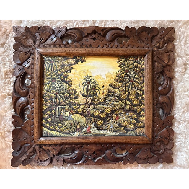 Brown Md Bawa Kutuh Sayan, Balinese Scene, Oil on Canvas For Sale - Image 8 of 14