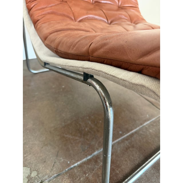 Vintage 1970's Cognac Leather Swedish Lounge Chairs For Sale - Image 15 of 15