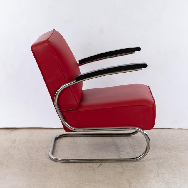 1930s Set of Bauhaus Cantilever Chair and Ottoman For Sale - Image 5 of 7