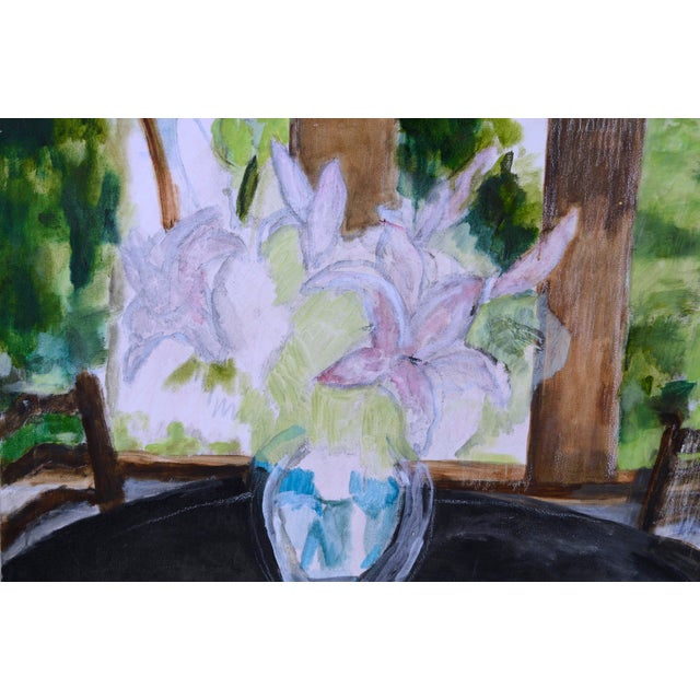 Lily's and Glass Vase by Patricia Gillfillan Painterly study of a Glass vase and Lillys by Monterey California-area artist...