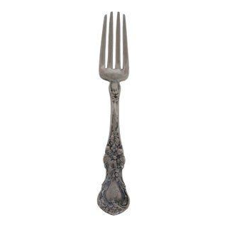 1835 R Wallace Silver Plated Monogrammed Fork With Floral Scrollwork Motif 5010b For Sale