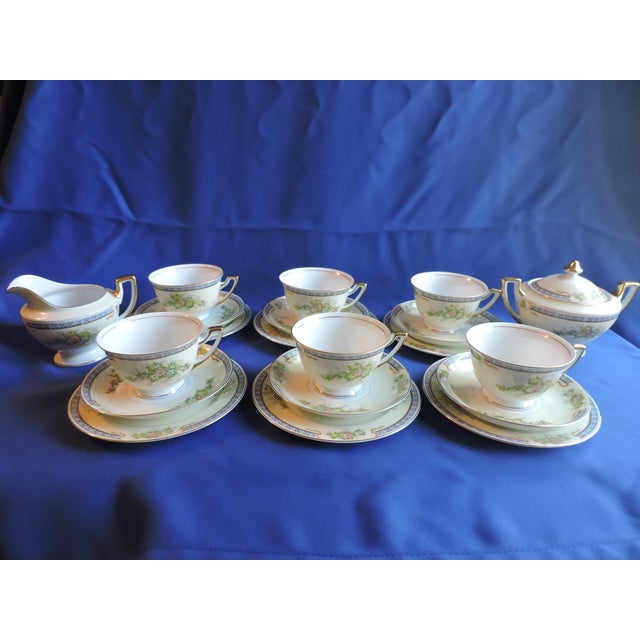 Circa 1930's Meito China Japanese Porcelain 20 Piece Tea Set Hand
