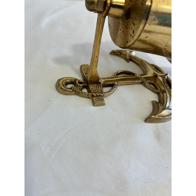 Vintage Solid Brass Anchor Bell With Rope Pull For Sale In Oklahoma City - Image 6 of 9