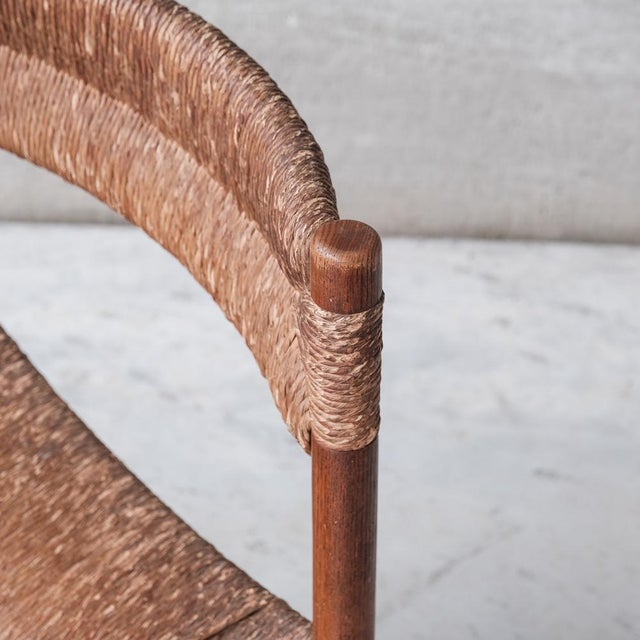 Mid-Century Dordogne Rush Dining Chairs attributed to Charlotte Perriand, Set of 4 For Sale - Image 5 of 14