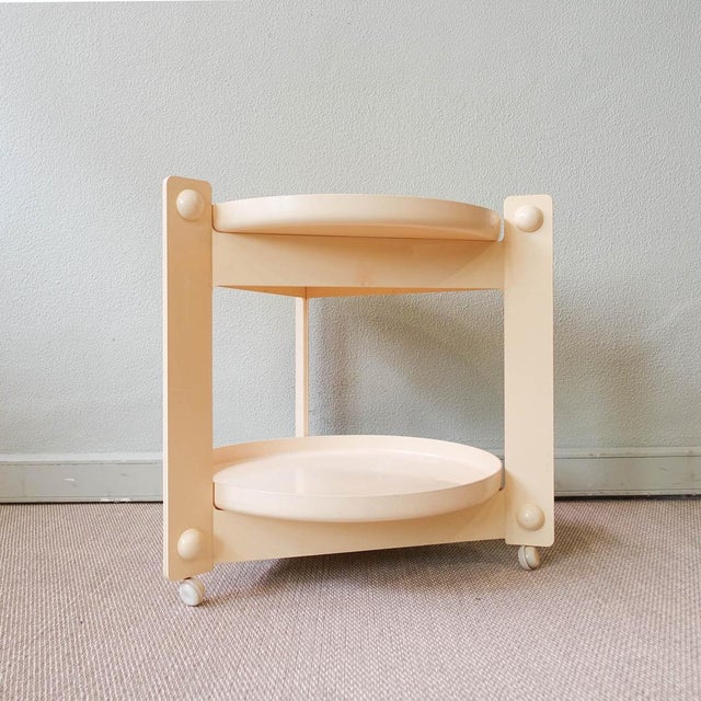 Plastic Mid-Century Italian Trolley Bar attributed to Luigi Massoni for Guzzini, 1970s For Sale - Image 7 of 16