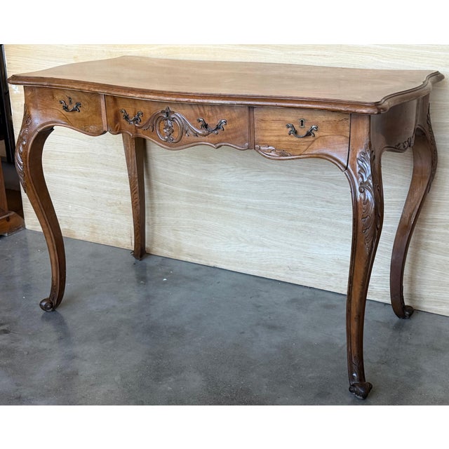 20th Century Wood French Louis XV Style Writing Desk, 1920 For Sale - Image 4 of 18