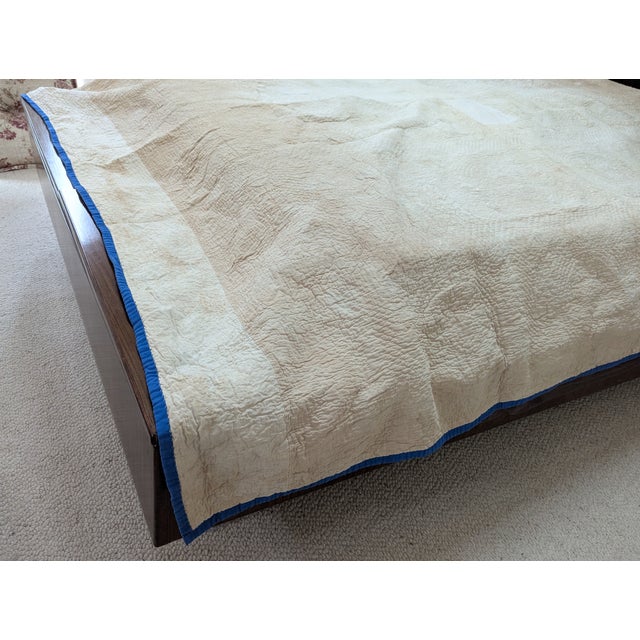 Antique Late 1800s Quilt of Mariner's Compass Pattern -Exceptionally Large Size for the Time For Sale - Image 14 of 18