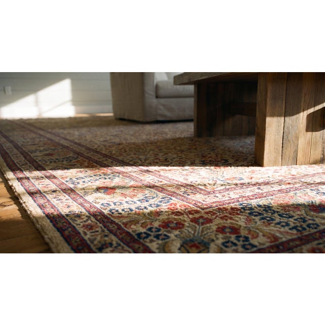 1910s Beige Floral Vase Antique n.w. Persian Tabriz Rug 10'3" X 14' Handknotted Wool Carpet For Sale - Image 9 of 9