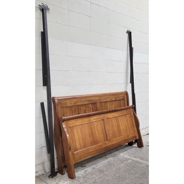Vintage Traditional Louis Phillipe Style Queen Size Sleigh Bed For Sale In Kansas City - Image 6 of 9
