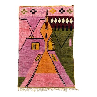 Large Moroccan Boujad Wool Rug, 1990 For Sale