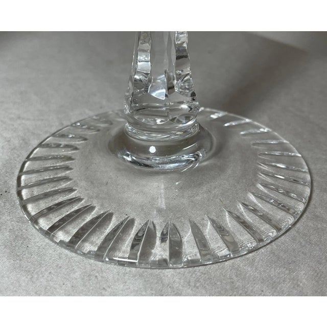 Lot 5 Vintage Cut to Clear Crystal Glass Cordial Red Wine Goblet Glasses Stems For Sale - Image 13 of 13