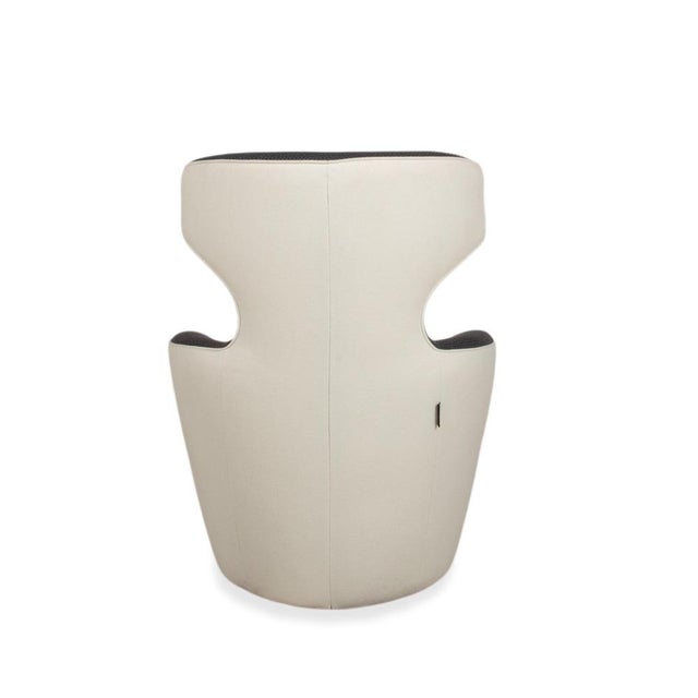 Edito Swivel Armchair in Grey and White Upholstery from Roche Bobois For Sale - Image 12 of 14