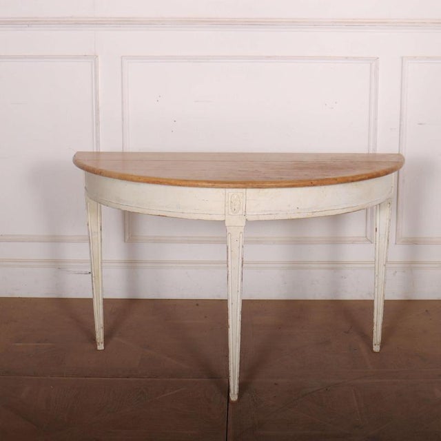 Brown Swedish Demi-Lune Console Table For Sale - Image 8 of 8