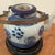Wood Antique Chinese Blue & White Porcelain Glazed Teapot W/Wire Bail Handles Surguch Stamp Wood Base For Sale - Image 7 of 12
