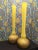 This is a pair of handmade bellied Berluze vases with long necks. It seems they were made in France by Delatte, but they...