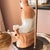 1940s Guanyin porcelain accent lamp on wooden base // vintage goddess lamp // chinoiserie lamp // designer lighting // table lamp // For Sale - Image 17 of 17