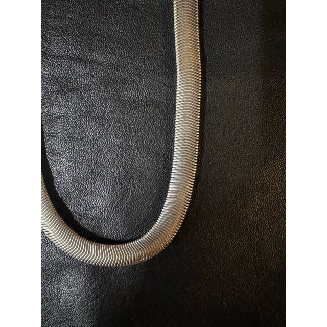 Vintage Italian Snake Chain Staring Silver Necklace For Sale - Image 9 of 9