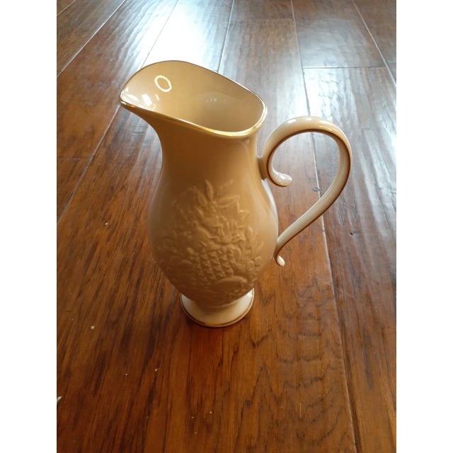 Ivory Vintage Lenox Ivory Fine Porcelain Usa Fruit of Life Pitcher For Sale - Image 8 of 8
