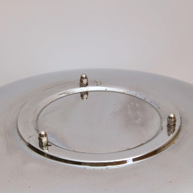 French Art Deco Chrome + Cobalt Glass Table Lamp, 1950s For Sale In Chicago - Image 6 of 8