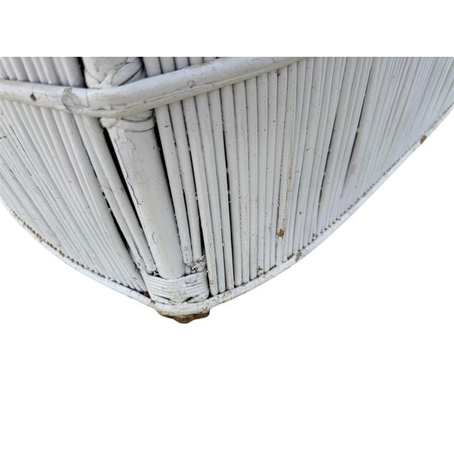 Pair of Vintage White Rattan Canopy Chairs For Sale - Image 9 of 11