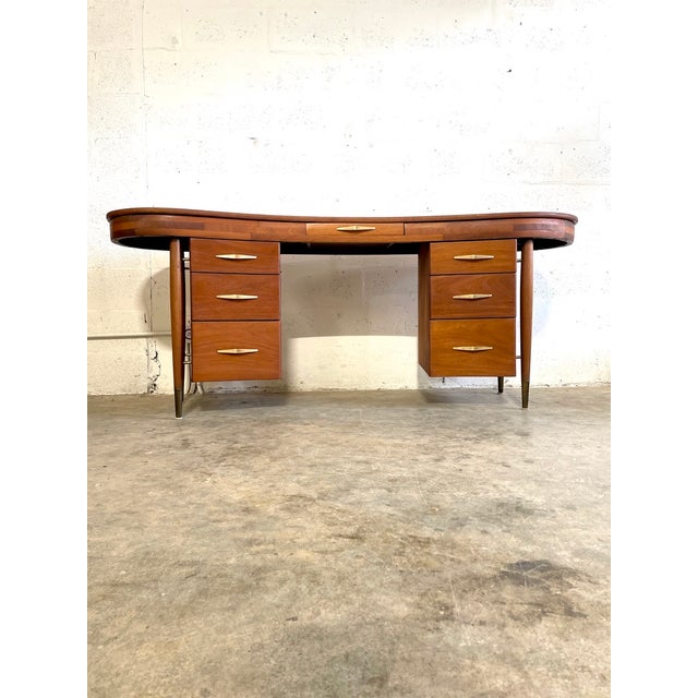 Mid Century Modern Kidney Shaped Desk For Sale In Miami - Image 6 of 12