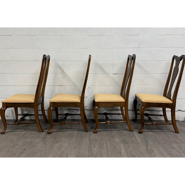 Yellow Vintage Ethan Allen Classic Manor Splat Back Dining Chairs 15-6001 - Set of 4 For Sale - Image 8 of 13