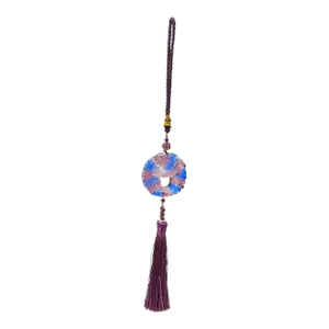 Crystal Glass Fengshui Fortune Purple Dragon Theme Gift Decor Tassel