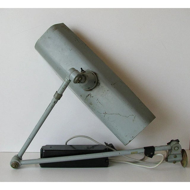 Vintage Industrie Lampe " Midgard " , 1950/60 s Gelenklampe / Werkstattlampe mit Leuchtmittel , Trafo, Fußplatte und...