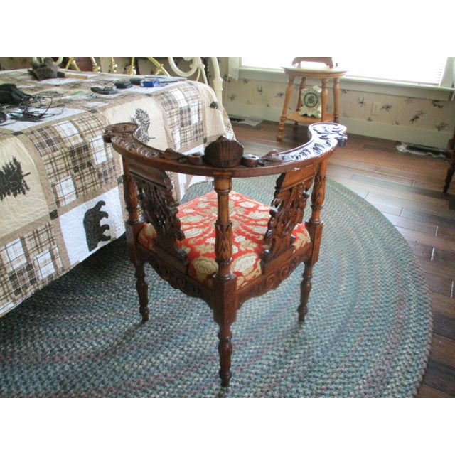 Antique Vintage Victorian Carved Walnut Corner Italian Chair Face & Griffons For Sale - Image 12 of 12
