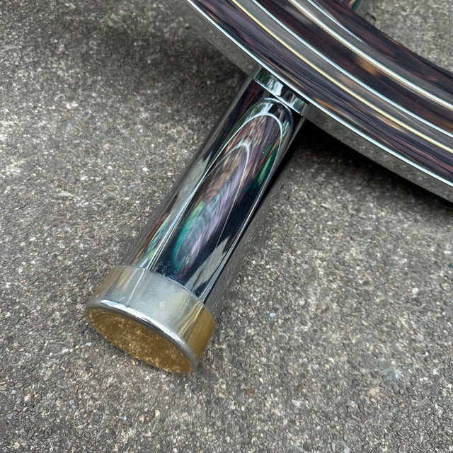 Metal Romeo Rega Harp Shaped Chrome and Brass Dining Table For Sale - Image 7 of 12