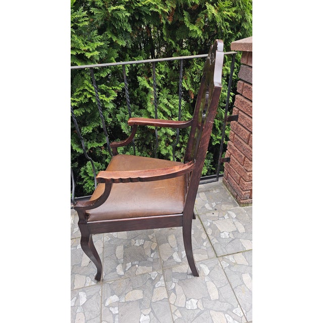 Art Nouveau Wooden Desk Chair For Sale - Image 9 of 11